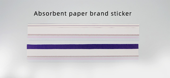 Absorbent paper brand sticker